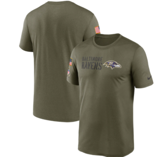 Men's Baltimore Ravens Olive 2022 Salute To Service Legend Team T-Shirt