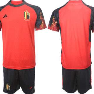 Men's Belgium Blank Red 2022 FIFA World Cup Home Soccer Jersey Suit