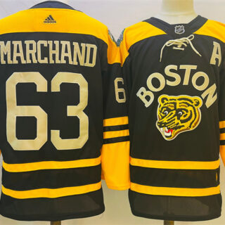 Men's Boston Bruins #63 Brad Marchand Black Classic Primegreen Stitched Jersey