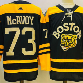 Men's Boston Bruins #73 Charlie McAvoy Black Classic Primegreen Stitched Jersey