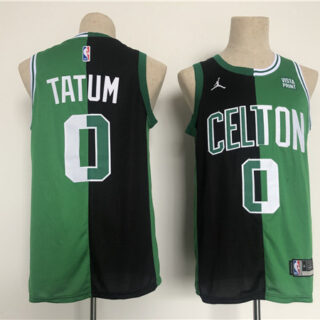 Men's Boston Celtics #0 Jayson Tatum 2022 Green Black Stitched Jersey