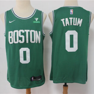 Men's Boston Celtics #0 Jayson Tatum Green 2021 Nike Swingman Stitched NBA Jersey With NEW Sponsor Logo