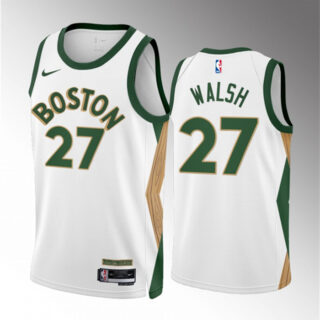 Men's Boston Celtics #27 Jordan Walsh White 2023 24 City Edition Stitched Basketball Jersey