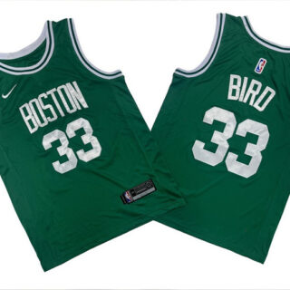 Men's Boston Celtics #33 Larry Bird Green Stitched Basketball Jersey