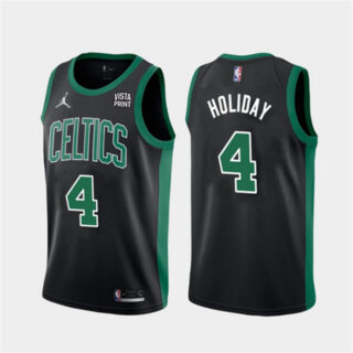Men's Boston Celtics #4 Jrue Holiday Black 2023 Statement Edition Stitched Basketball Jersey