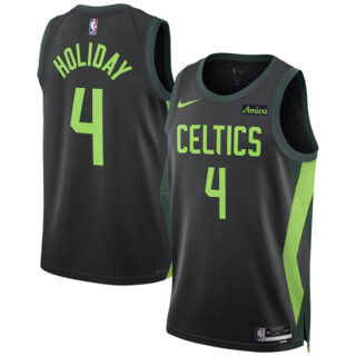 Men's Boston Celtics #4 Jrue Holiday Black 2024 25 City Edition Stitched Basketball Jersey