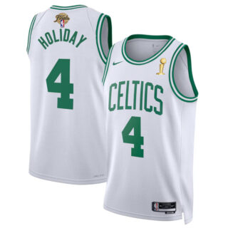 Men's Boston Celtics #4 Jrue Holiday White 2024 Finals Champions Association Edition Stitched Basketball Jersey