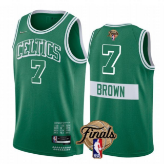 Men's Boston Celtics #7 Jaylen Brown 2022 Green NBA Finals Stitched Jersey