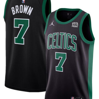 Men's Boston Celtics #7 Jaylen Brown Black Statement Edition Stitched Basketball Jersey