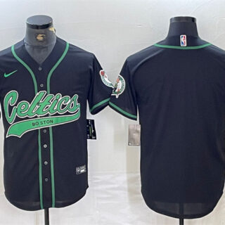 Men's Boston Celtics Blank Black Stitched Baseball Jersey