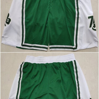 Men's Boston Celtics Green White 75th Anniversary Shorts (Run Small)