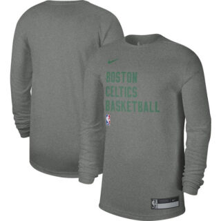 Men's Boston Celtics Heather Gray 2023 24 Legend On-Court Practice Long Sleeve T-Shirt
