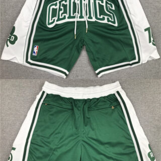 Men's Boston Celtics White-Green Shorts (Run Small)