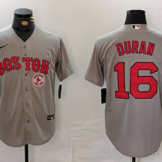 Men's Boston Red Sox #16 Jarren Duran Grey Stitched Baseball Jerseys