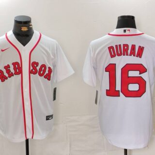 Men's Boston Red Sox #16 Jarren Duran White Stitched Baseball Jersey