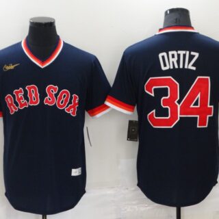 Men's Boston Red Sox #34 David Ortiz Navy Stitched Baseball Jersey