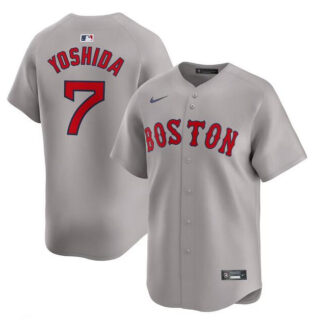 Men's Boston Red Sox #7 Masataka Yoshida Gray 2024 Away Limited Cool Base Stitched Baseball Jersey