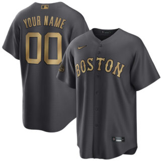 Men's Boston Red Sox Active Player Custom 2022 All-Star Charcoal Cool Base Stitched Jersey