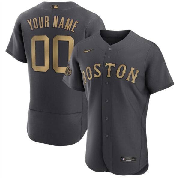 Men's Boston Red Sox Active Player Custom 2022 All-Star Charcoal Flex Base Stitched Jersey