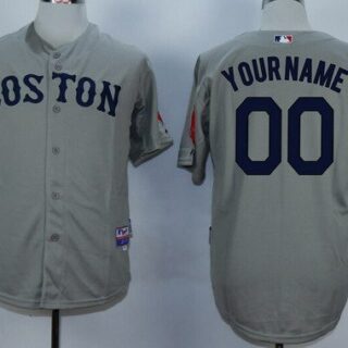 Men's Boston Red Sox Customized Gray MLB Cool Base Jersey