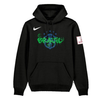 Men's Brazil FIFA World Cup Soccer Hoodie Black 1