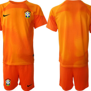 Men's Brazil Red Goalkeeper2022 FIFA World Cup Soccer Jersey Suit