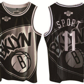 Men's Brooklyn Nets #11 Kyrie Irving Black Print Basketball Jersey