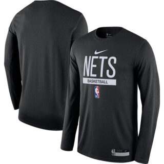 Men's Brooklyn Nets Black 2022 23 Legend On-Court Practice Performance Long Sleeve T-Shirt