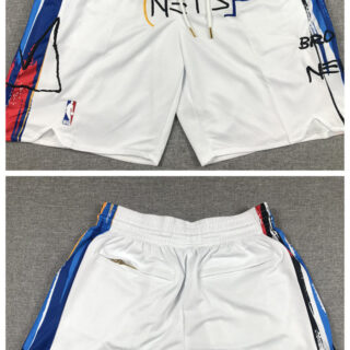 Men's Brooklyn Nets White Shorts (Run Small)