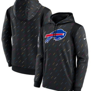 Men's Buffalo Bills 2021 Charcoal Crucial Catch Therma Pullover Hoodie