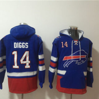 Men's Buffalo Bills #14 Stefon Diggs Blue Ageless Must-Have Lace-Up Pullover Hoodie
