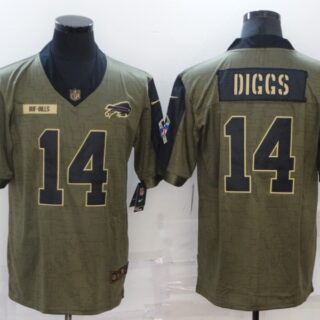 Men's Buffalo Bills #14 Stefon Diggs Nike Olive 2021 Salute To Service Limited Player Jersey