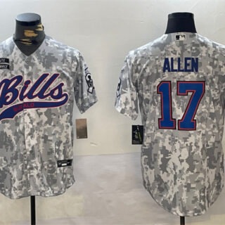 Men's Buffalo Bills #17 Josh Allen 2024 Arctic Camo Salute To Service Stitched Baseball Jersey