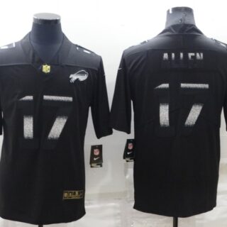 Men's Buffalo Bills #17 Josh Allen Black Shadow Stitched Jersey