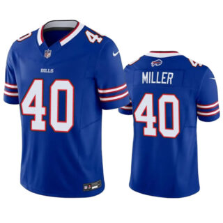 Men's Buffalo Bills #40 Von Miller Blue 2023 F.U.S.E. Vapor Untouchable Limited Stitched Jersey