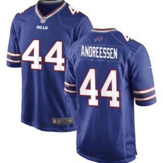 Men's Buffalo Bills #44 Joe Andreessen Blue 2024 Stitched Game Jersey