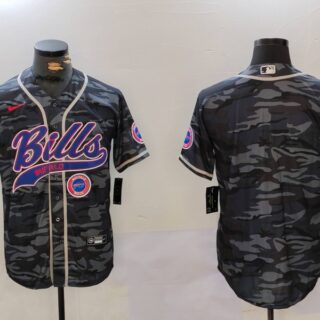 Men's Buffalo Bills blank Camo Team Cool Base Stitched Baseball Jerseys