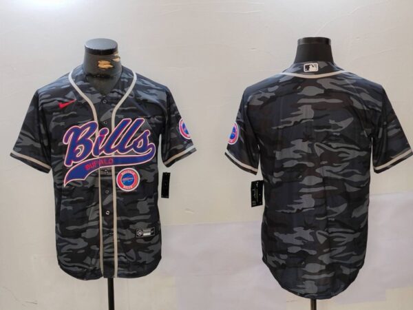Men's Buffalo Bills blank Camo Team Cool Base Stitched Baseball Jerseys