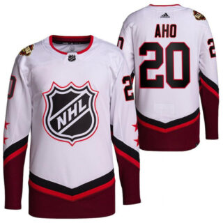Men's Carolina Hurricanes #20 Sebastian Aho 2022 All-Star White Stitched Jersey