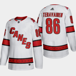 Men's Carolina Hurricanes #86 Teuvo Teravainen White Stitched Jersey