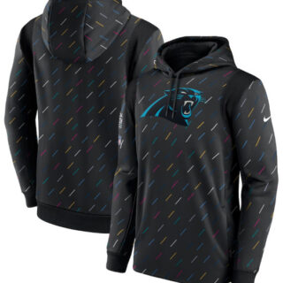 Men's Carolina Panthers 2021 Charcoal Crucial Catch Therma Pullover Hoodie