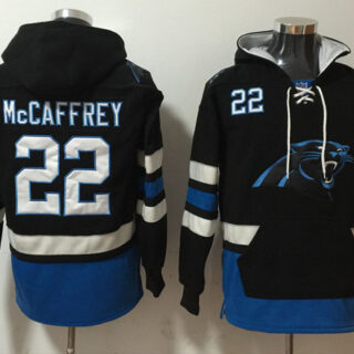 Men's Carolina Panthers #22 Christian McCaffrey Black Ageless Must-Have Lace-Up Pullover Hoodie