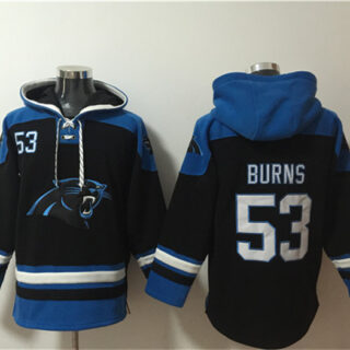 Men's Carolina Panthers #53 Brian Burns Black Ageless Must-Have Lace-Up Pullover Hoodie