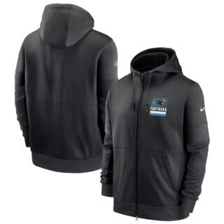 Men's Carolina Panthers New 2020 Nike Gray Black Fan Gear Mascot Performance Full Zip Hoodie