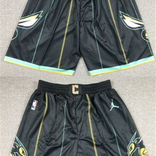 Men's Charlotte Hornets 2022 23 Black City Edition Shorts (Run Small)