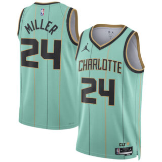 Men's Charlotte Hornets #24 Brandon Miller Mint 2024 25 City Edition Stitched Basketball Jersey