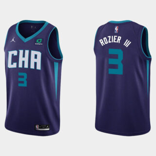 Men's Charlotte Hornets #3 Terry Rozier III Purple Stitched Basketball Jersey