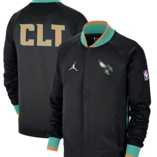 Men's Charlotte Hornets Black 2022 23 City Edition Full-Zip Jacket