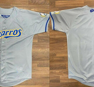 Men's Charros De Jalisco Blank Gray Stitched Baseball Jersey