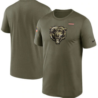 Men's Chicago Bears 2021 Olive Salute To Service Legend Performance T-Shirt